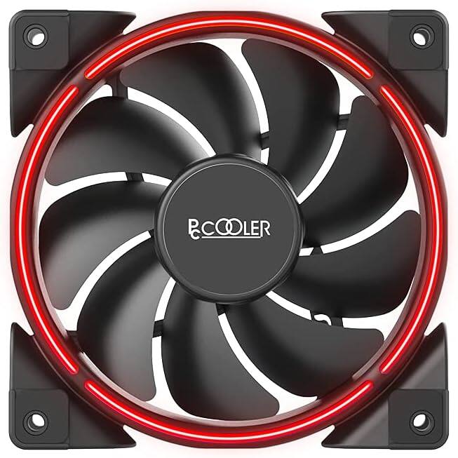 Front. PCCOOLER - Corona Fan 4.8 Inch Desktop Computer Fan - Red.