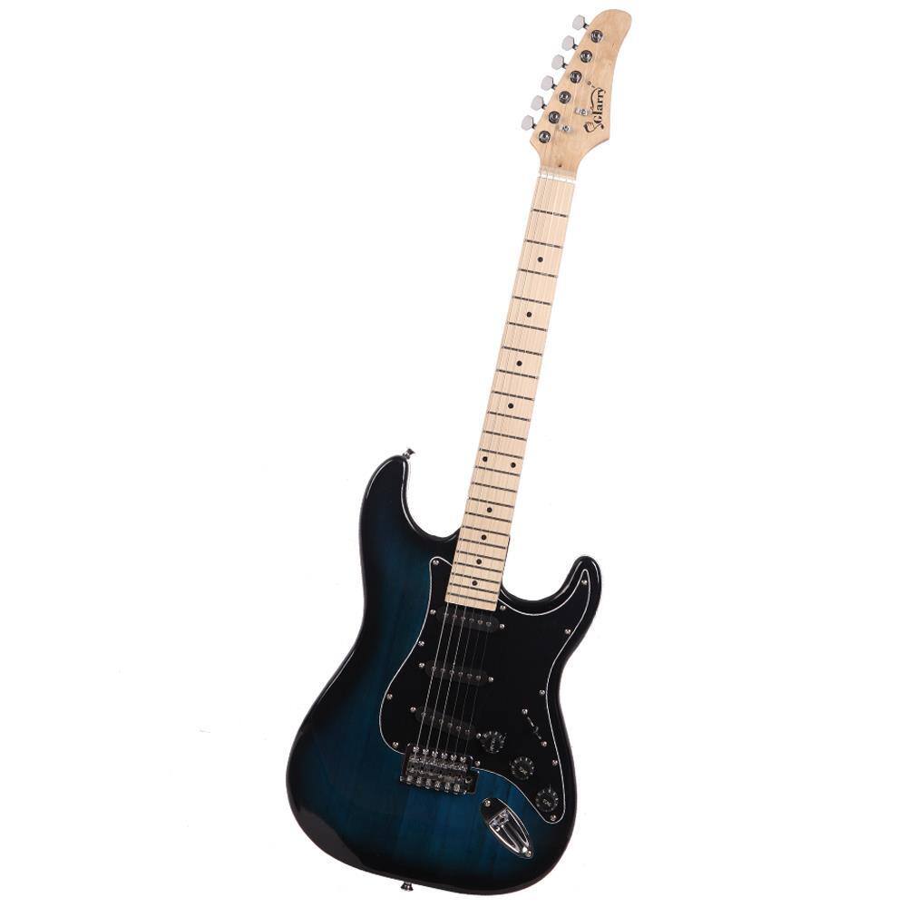 Left. Winado - 39 Inch Full Size Electric Guitar for Music Lover Beginner  and Accessories Pack Guitar Bag.
