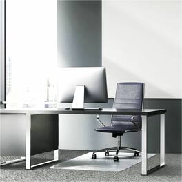 Floortex - Glaciermat Heavy Duty Glass Chair Mat for Hard Floors & Carpets - 36'' x 40'' - Crystal Clear