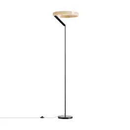 Infibrite - Modern 24W LED Floor Lamp 63 Inch, 2700K Warm Light, Angled Base, Integrated LED, Stepless Dimming - White