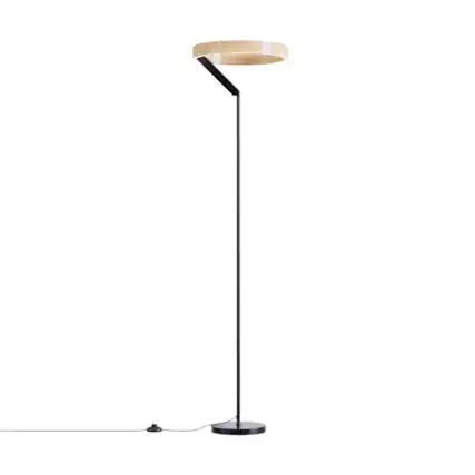 Front. Infibrite - Modern 24W LED Floor Lamp 63 Inch, 2700K Warm Light, Angled Base, Integrated LED, Stepless Dimming - White.