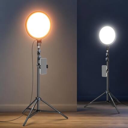 Front. Neewer - BASICS 12" Ring Light, 63" Tripod, 15W Bi-Color.