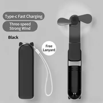 - Type-c Fast Charging
- Three-speed Strong Wind
- Black
- Free Lanyard
