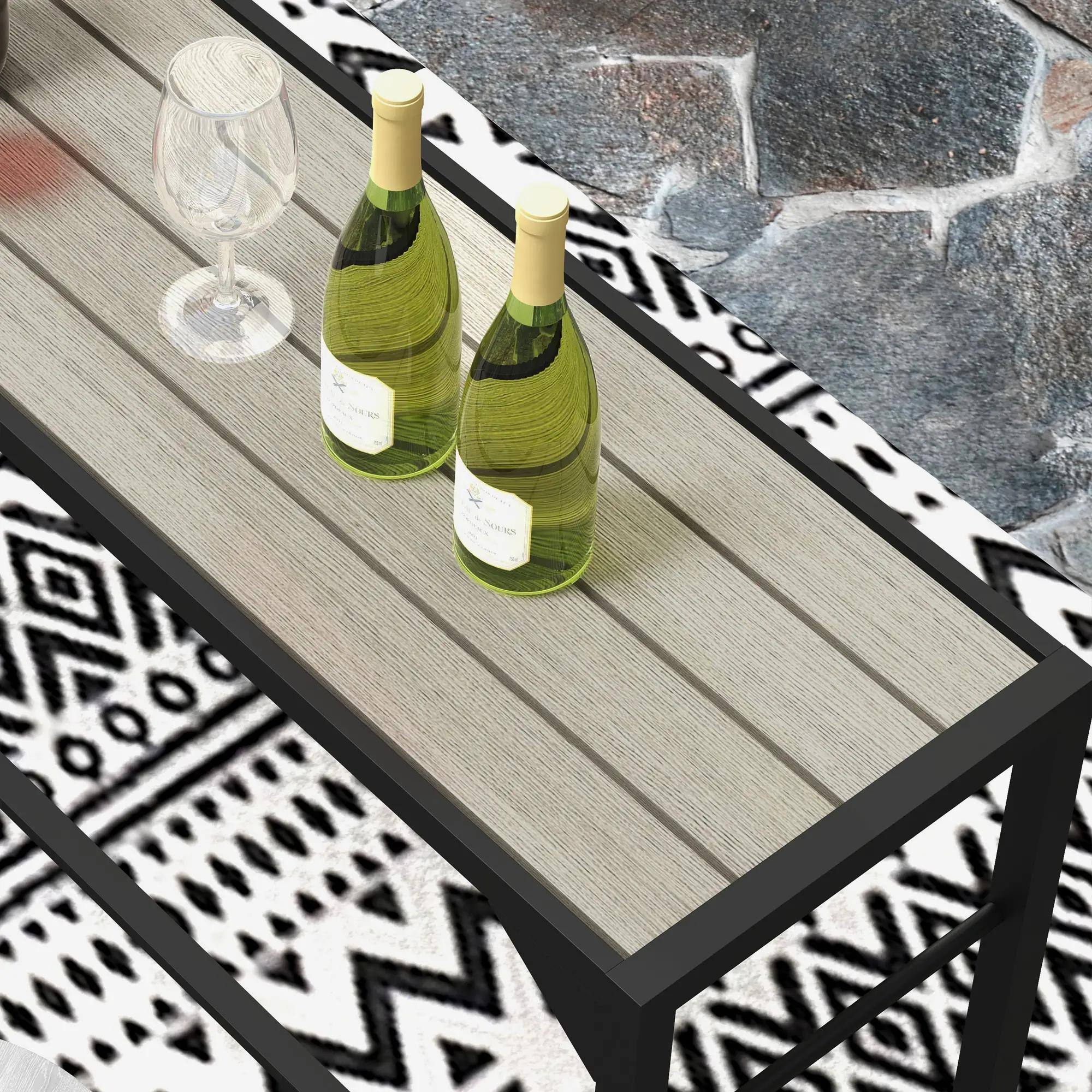 Alt View 1. Resenkos - Resenkos Outdoor Bar Table, Bottle Opener, Wood Grain, Outdoor Gardens, Patios And Backyards, Light Brown - Light Brown.