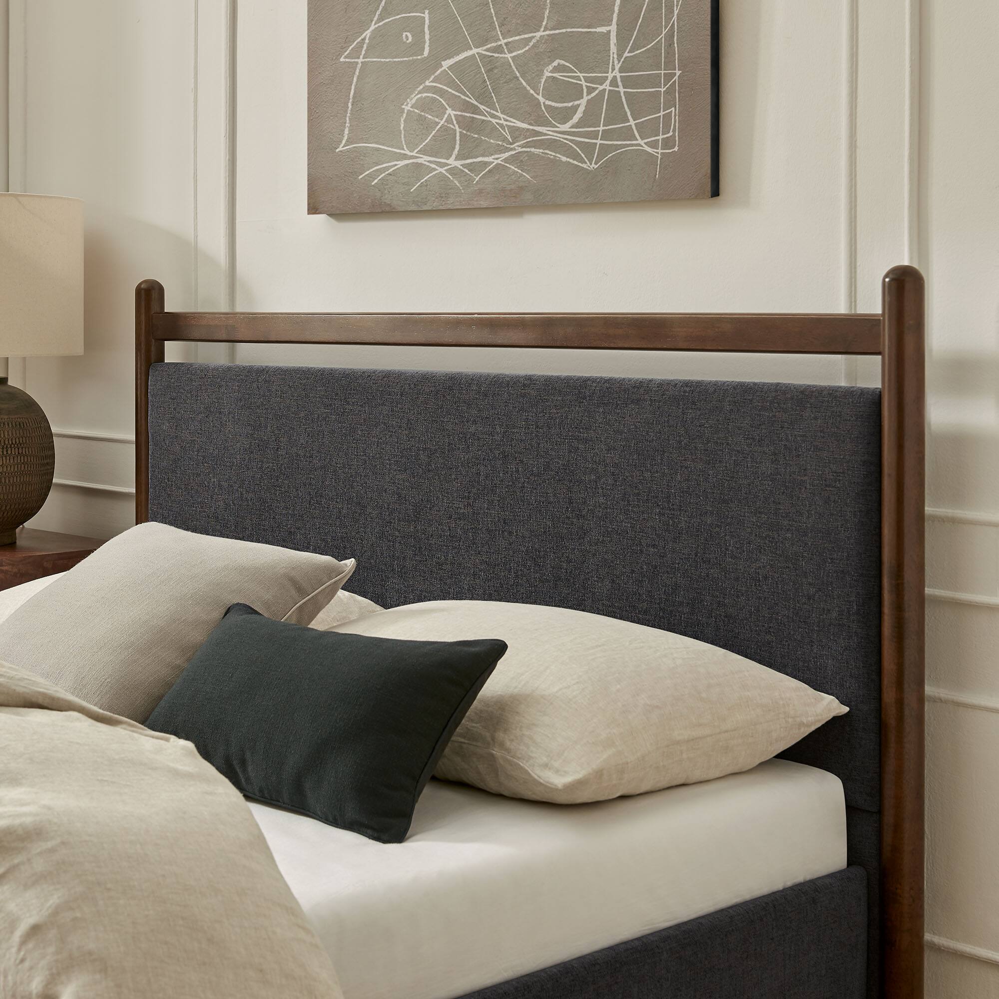 Alt View 1. Modway - Ginny Platform Bed Frame by Modway - Wenge Heathered Dark Gray.