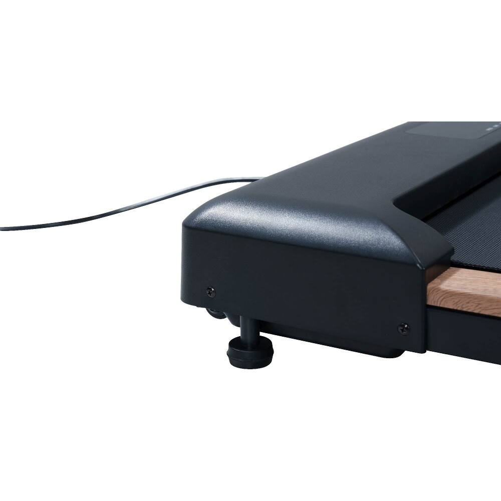 Alt View 8. Loheer - Loheer 2.25HP Under Desk Treadmill Portable Wood Walking Pad Compact Running Machine with Remote LED Display Black - Black.