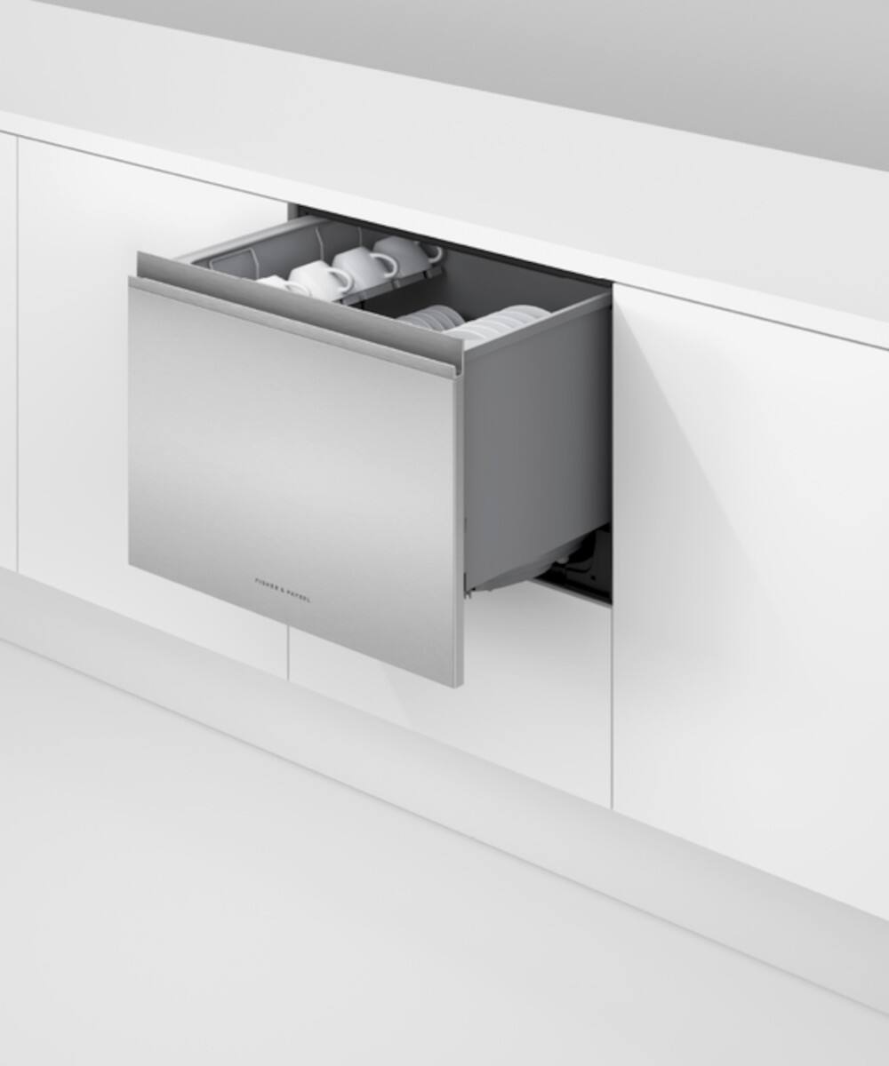 Alt View 14. Fisher & Paykel - Top Control Stainless Steel Built-in Single DishDrawer with 44 dBA - Stainless steel.