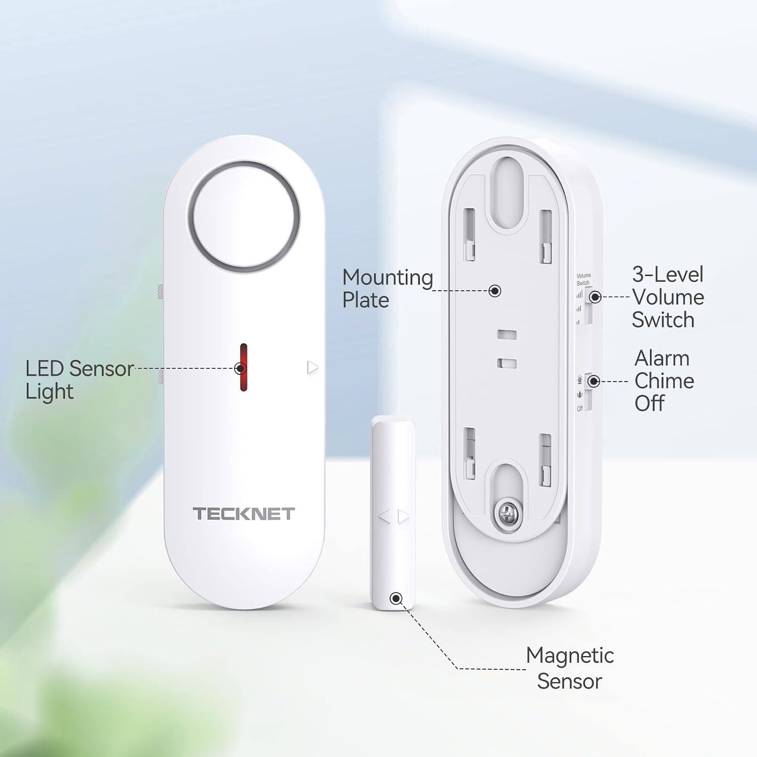 TECKNET Door Alarm, Kids Safety, Window/Pool Alarm, 2 in 1 Chime/Alarm ...