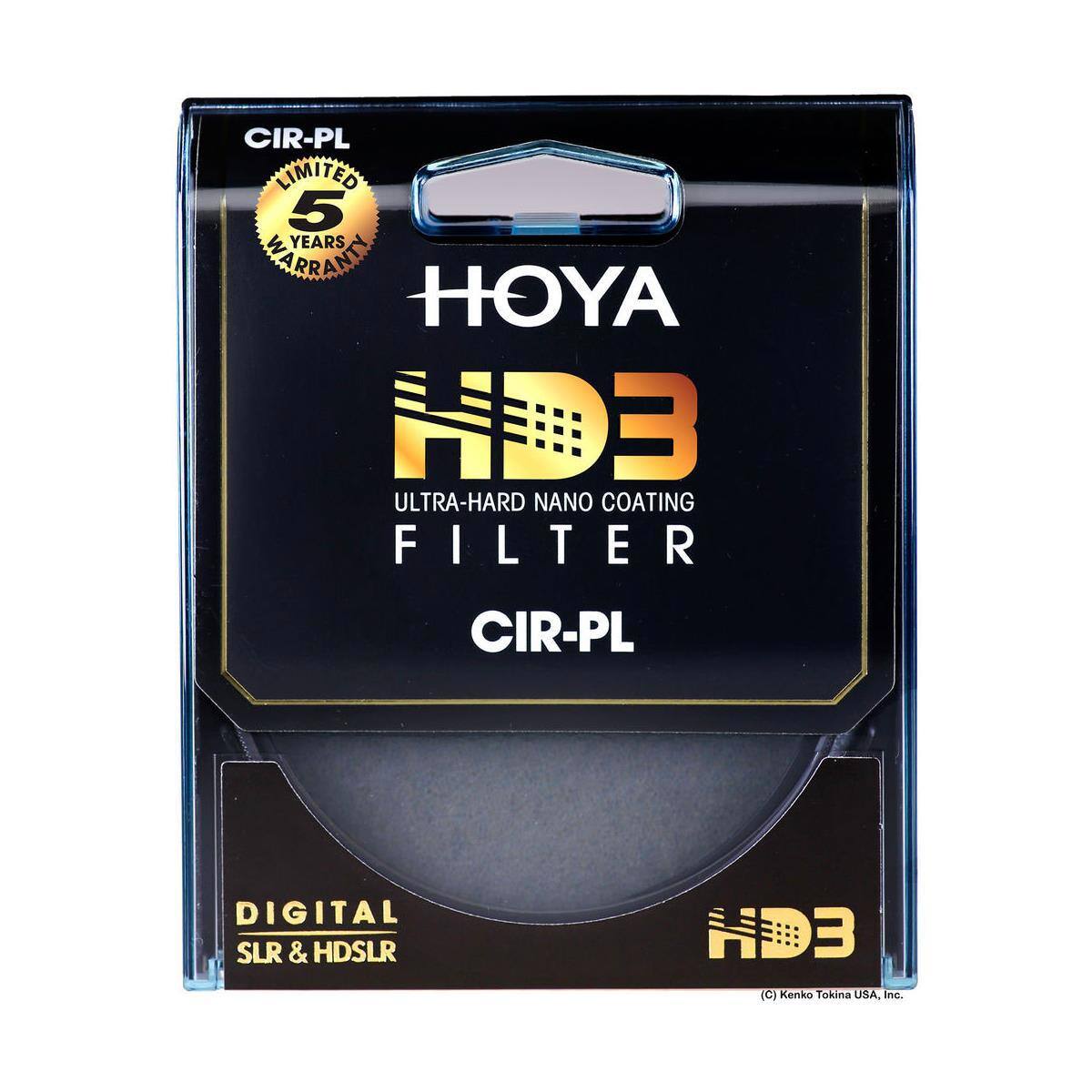 CIR-PL LIMITED 5 YEARS WARRANTY HOYA HD3 ULTRA-HARD NANO COATING FILTER CIR-PL DIGITAL SLR & HDSLR HD3 (C) Kenko Tokina USA, Inc.