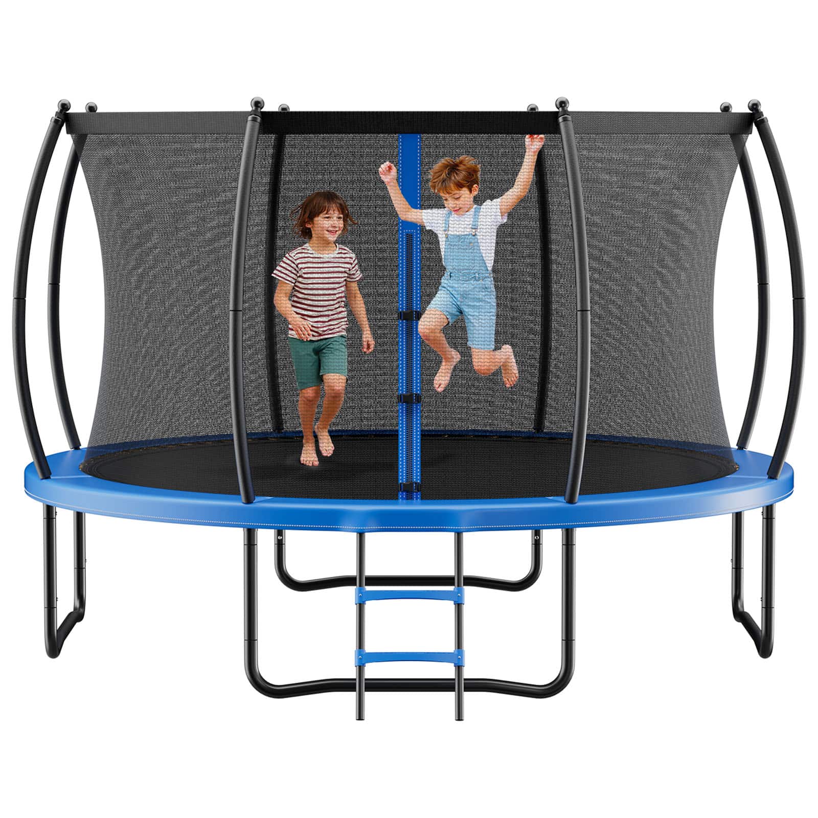 VEVOR - Outdoor Trampoline, 14FT Recreational Trampoline, ASTM Approved Trampolines with Enclosure Net & Thickened Pad - Blue,Black