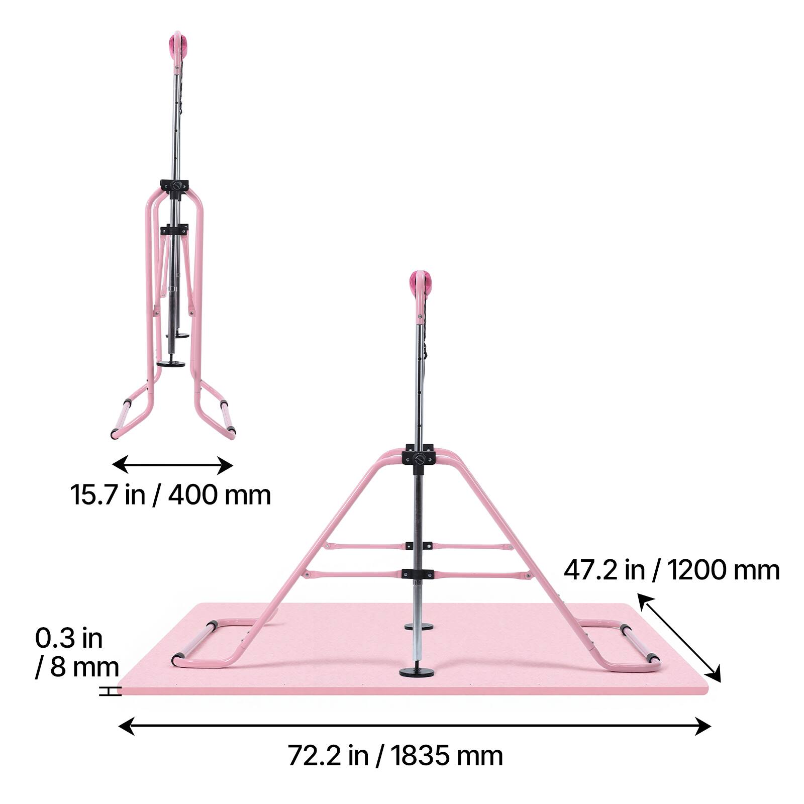 15.7 in / 400 mm  
47.2 in / 1200 mm  
0.3 in / 8 mm  
72.2 in / 1835 mm