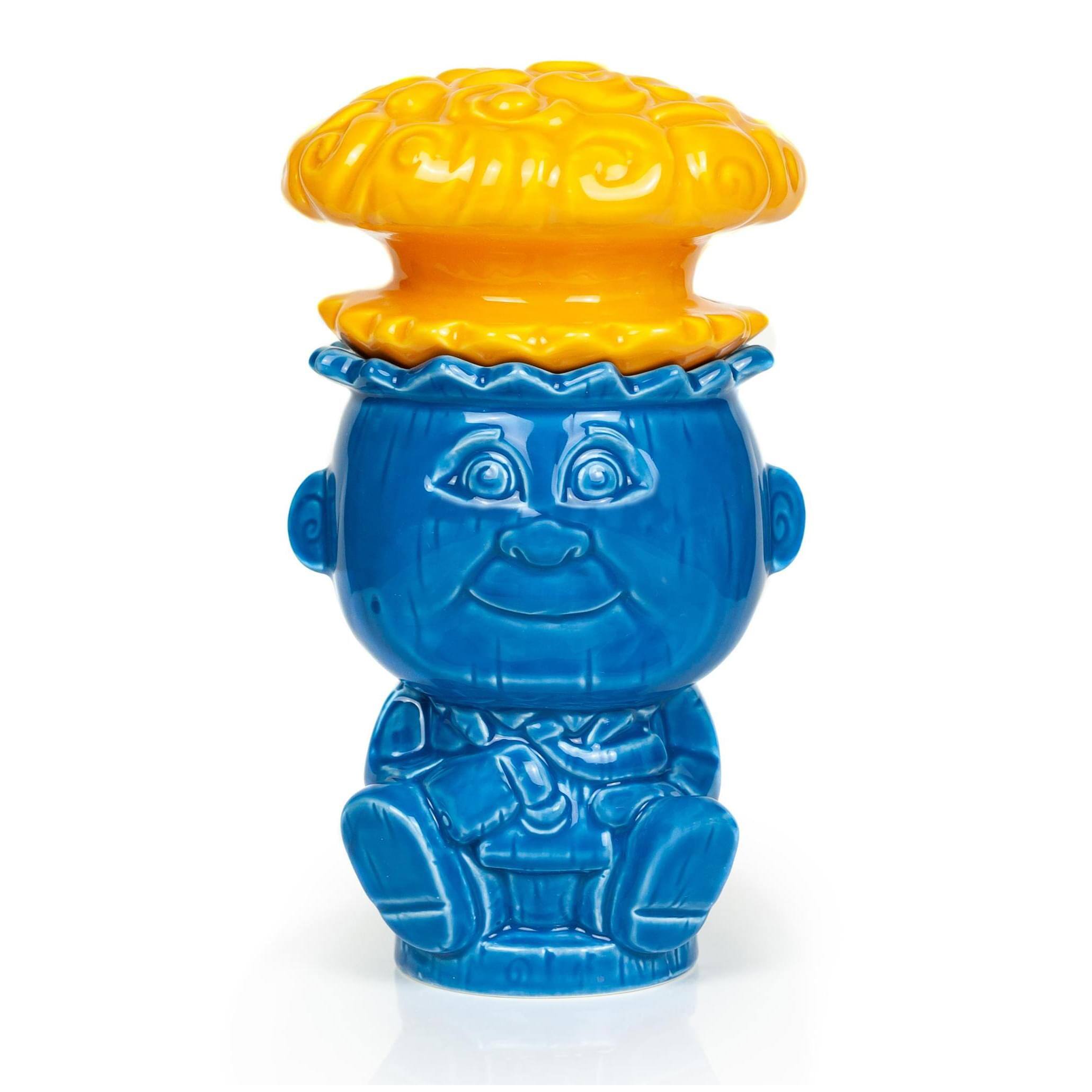 Front. ThinkGeek - Geeki Tikis Garbage Pail Kids Adam Bomb Mug | Ceramic Tiki Style Cup | 20 Ounces - Blue.