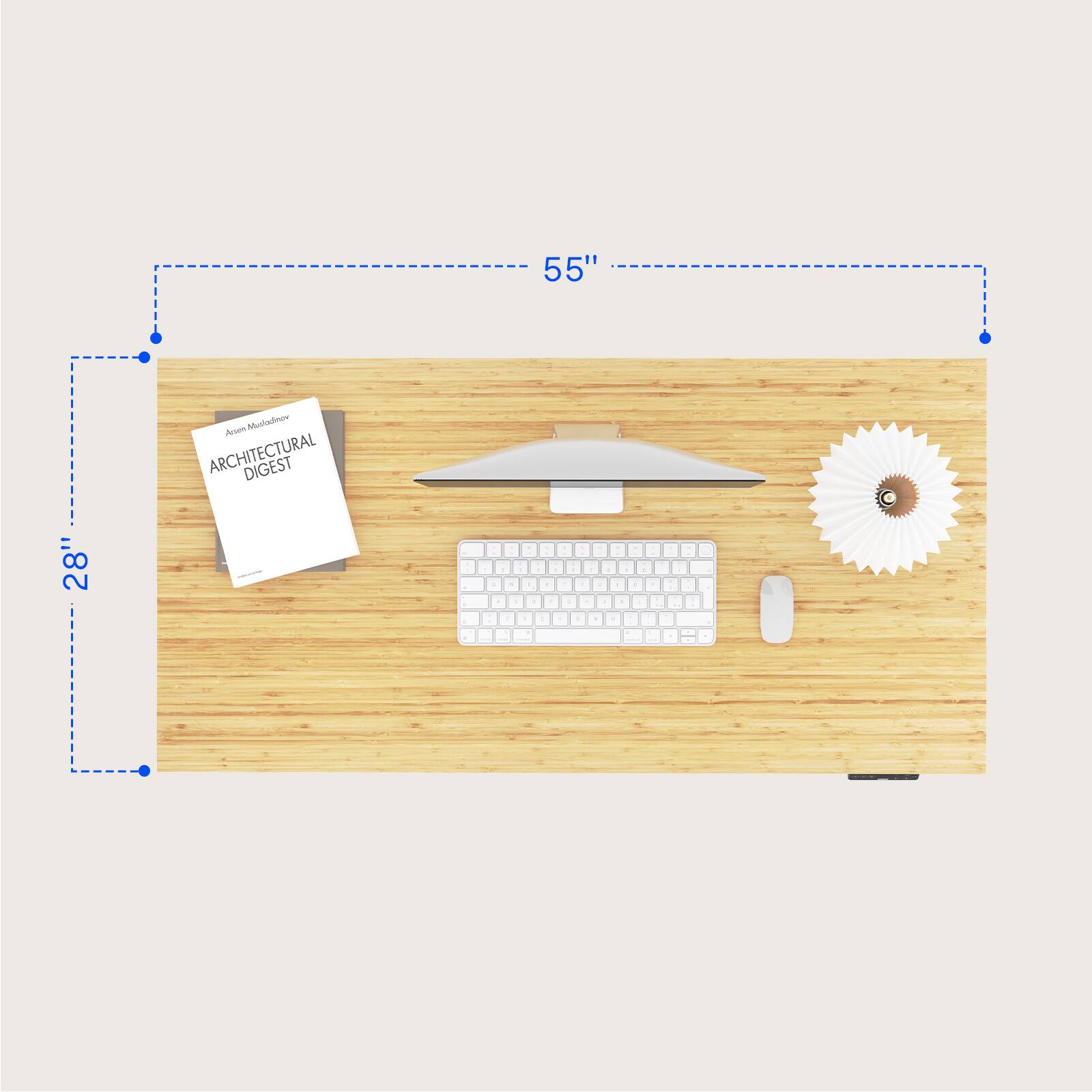 FlexiSpot E7Pro 55''W Electric Adjustable Standing Desk, /White