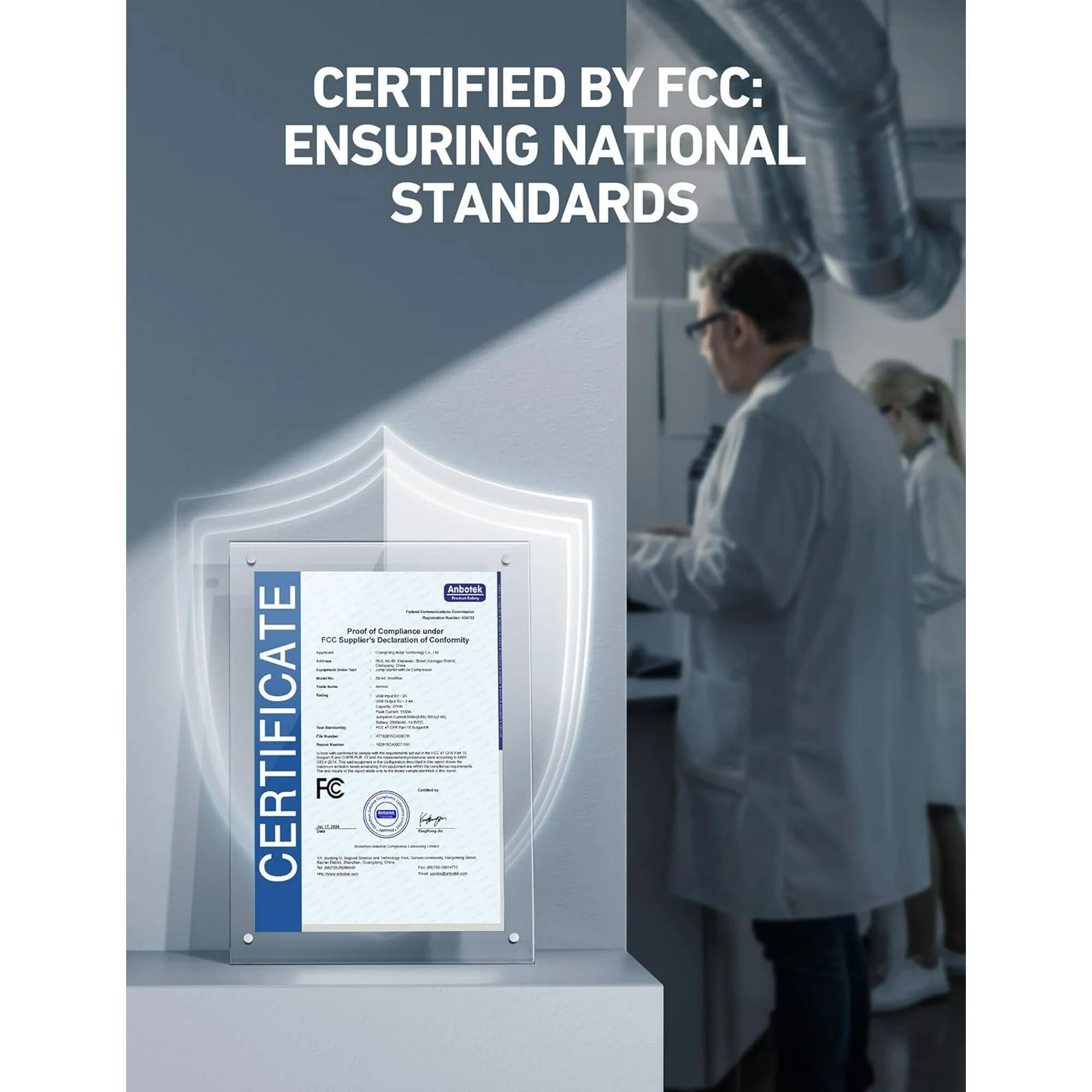CERTIFIED BY FCC: ENSURING NATIONAL STANDARDS

CERTIFICATE FC - i7