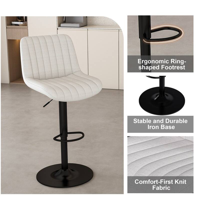 Ergonomic Ring-shaped Footrest  
Stable and Durable Iron Base  
Comfort-First Knit Fabric
