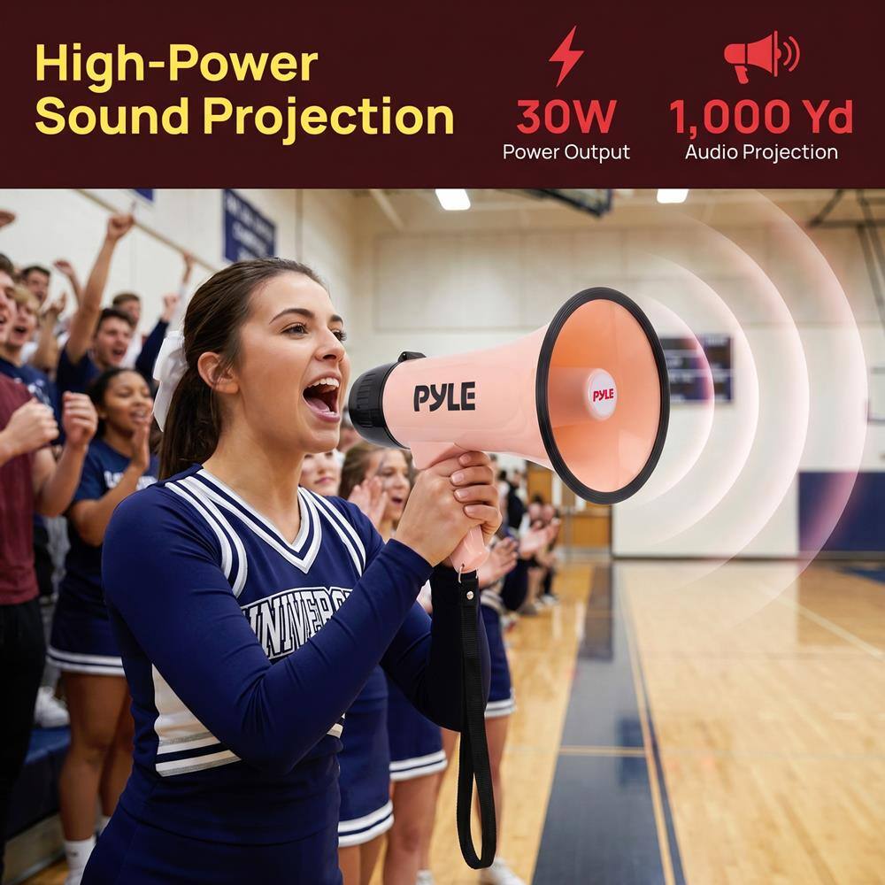 High-Power Sound Projection  
30W Power Output  
1,000 Yd Audio Projection  
PYLE