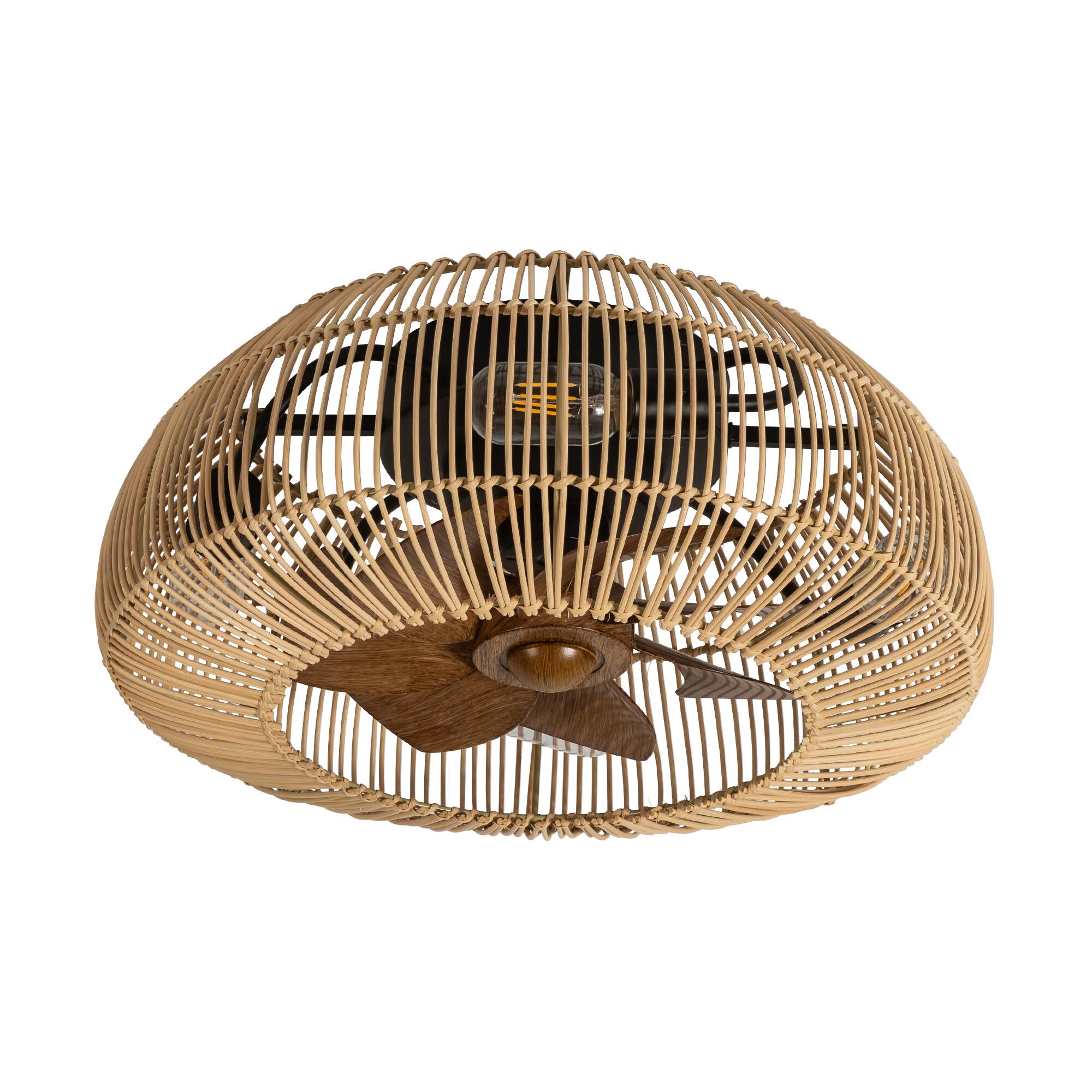 Alt View 4. Breezary - Breezary 20'' Flush Mount Caged Ceiling Fan with 7 ABS Blades, 6-Speed DC Motor,  Remote Control with Memory Function - Brushed Nickel.