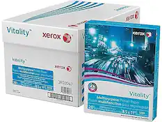 Vitality xerox
Multipurpose Printer Paper
Papier multifonction pour imprimante
20% recycled content
8.5 x 11"
5000 sheets
3R02047
Vitality xerox
Multipurpose Printer Paper
Papier multifonction pour imprimante
20% recycled content
8.5 x 11"
500 sheets
