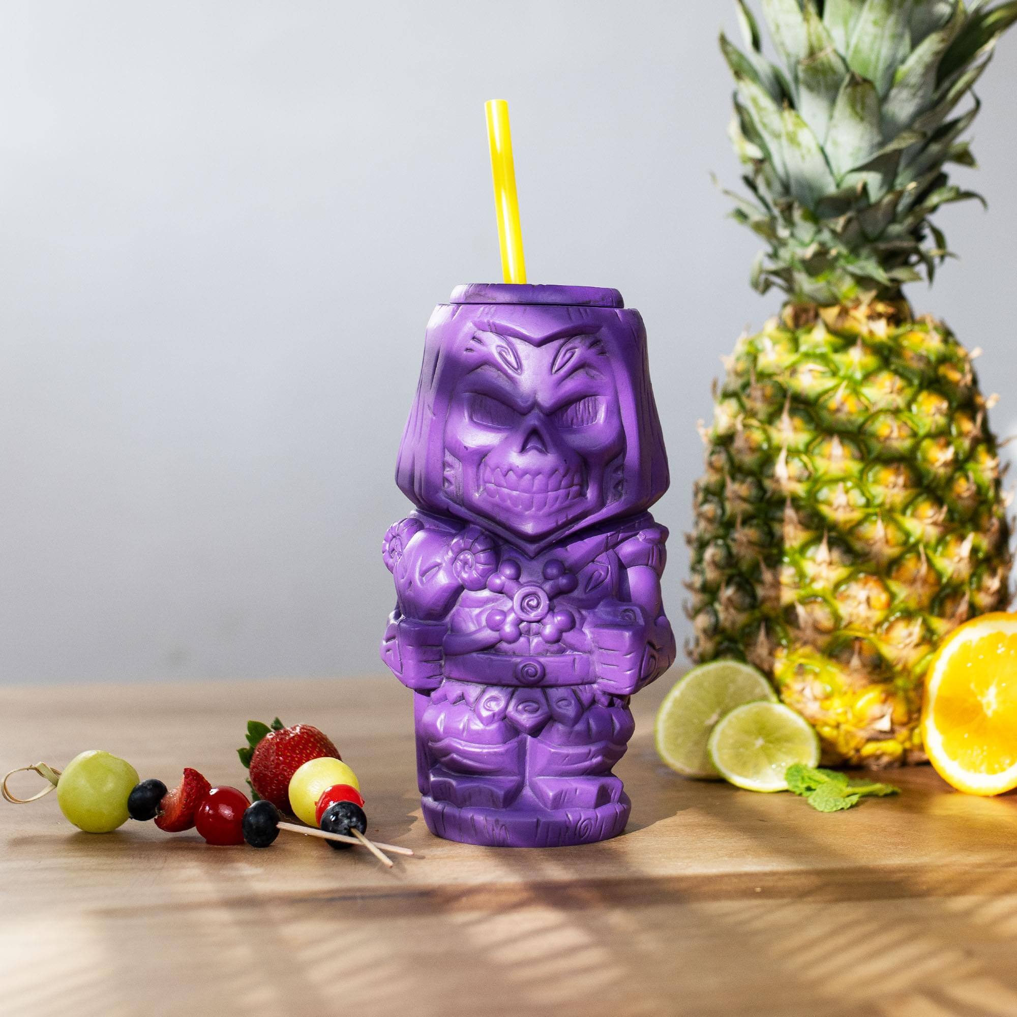Alt View 10. Masters of the Universe - Geeki Tikis Masters of the Universe Skeletor Tumbler with Straw | 26 Ounces - Purple.