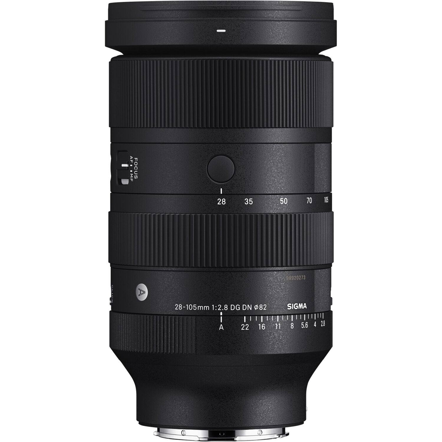 AF IMP FOCUS I 28 35 50 70 DE 9920273 28-105mm 1:2.8 DG DN 82 I A 22 16 SIGMA 11 8 5.6 4