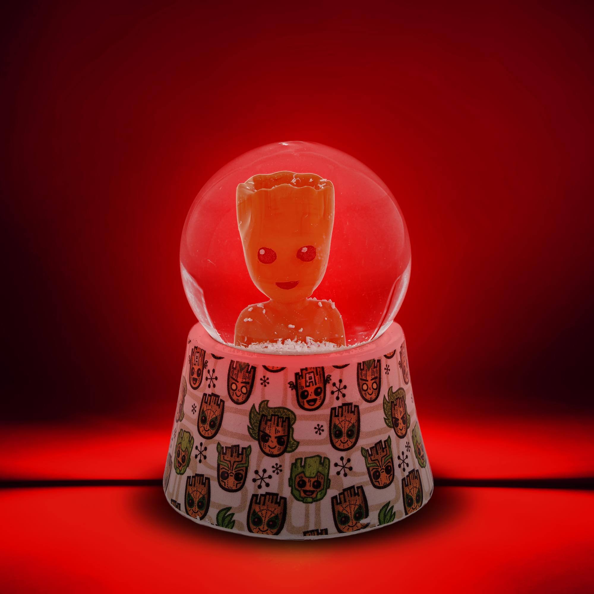 Alt View 1. Marvel - Marvel Studios Guardians Of The Galaxy Groot 3-Inch Mini Light-Up Snow Globe - White.