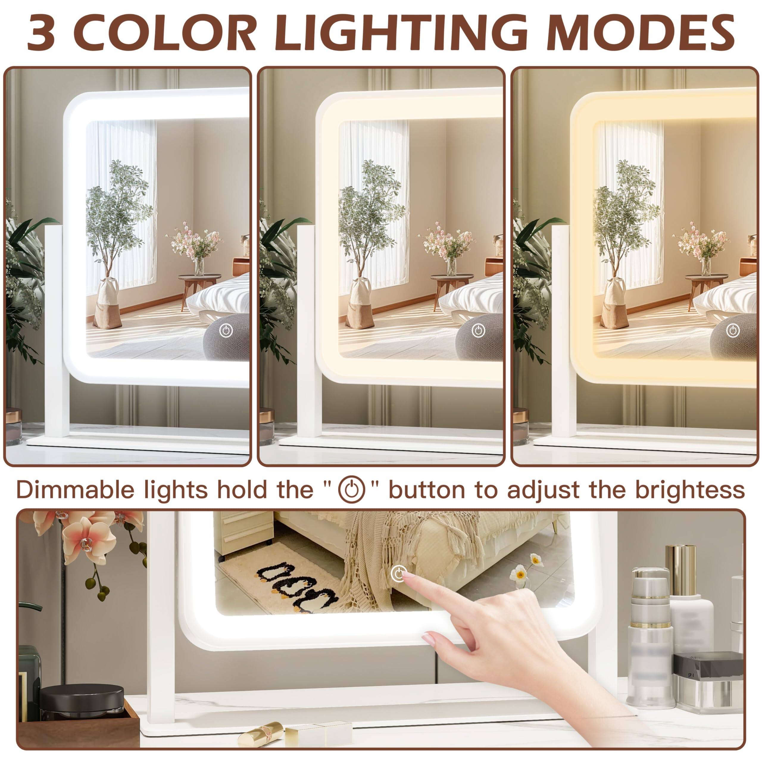 3 COLOR LIGHTING MODES

Dimmable lights hold the "⏻" button to adjust the brightness