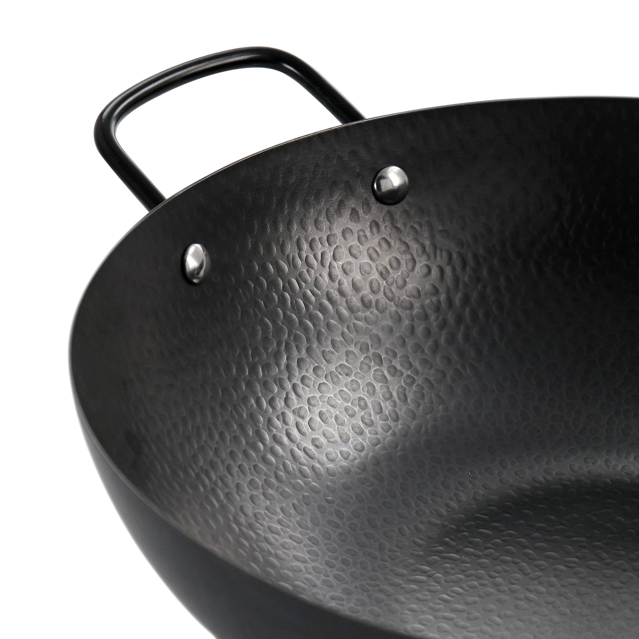 Alt View 4. Gibson - Gibson Home Hammered 13 Inch Heavy Gauge Carbon Steel Wok in Black - Black.