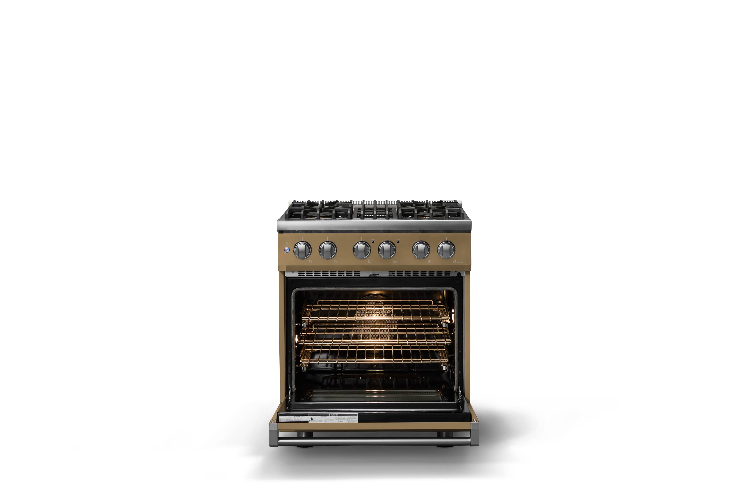 Alt View 2. Viking - 30 in. Wide 4 Burner Pro 5 Series 4.7 Cu. Ft. Freestanding Sealed Dual Fuel Convection Range - Golden Hour - Golden Hour.