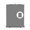 Front. RAUBAY - 5′x 6.9′ Collapsible Grey Screen Backdrop Portable Retractable Panel Photo Background with Stand - Grey.