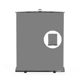RAUBAY - 5′x 6.9′ Collapsible Grey Screen Backdrop Portable Retractable Panel Photo Background with Stand - Gray