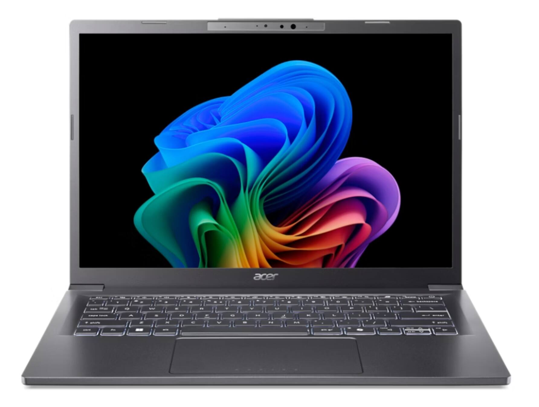 Angle. Acer - Aspire 14 AI 14" Laptop Intel Core Ultra 7 256V 8 Core ARC 140V GPU 16GB RAM 1TB SSD Windows 11 A14-52M-72FH - Gray.