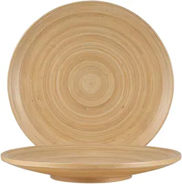 Lexa - Bamboo Footed Plate, 12 Inch, Bamboo - Natural