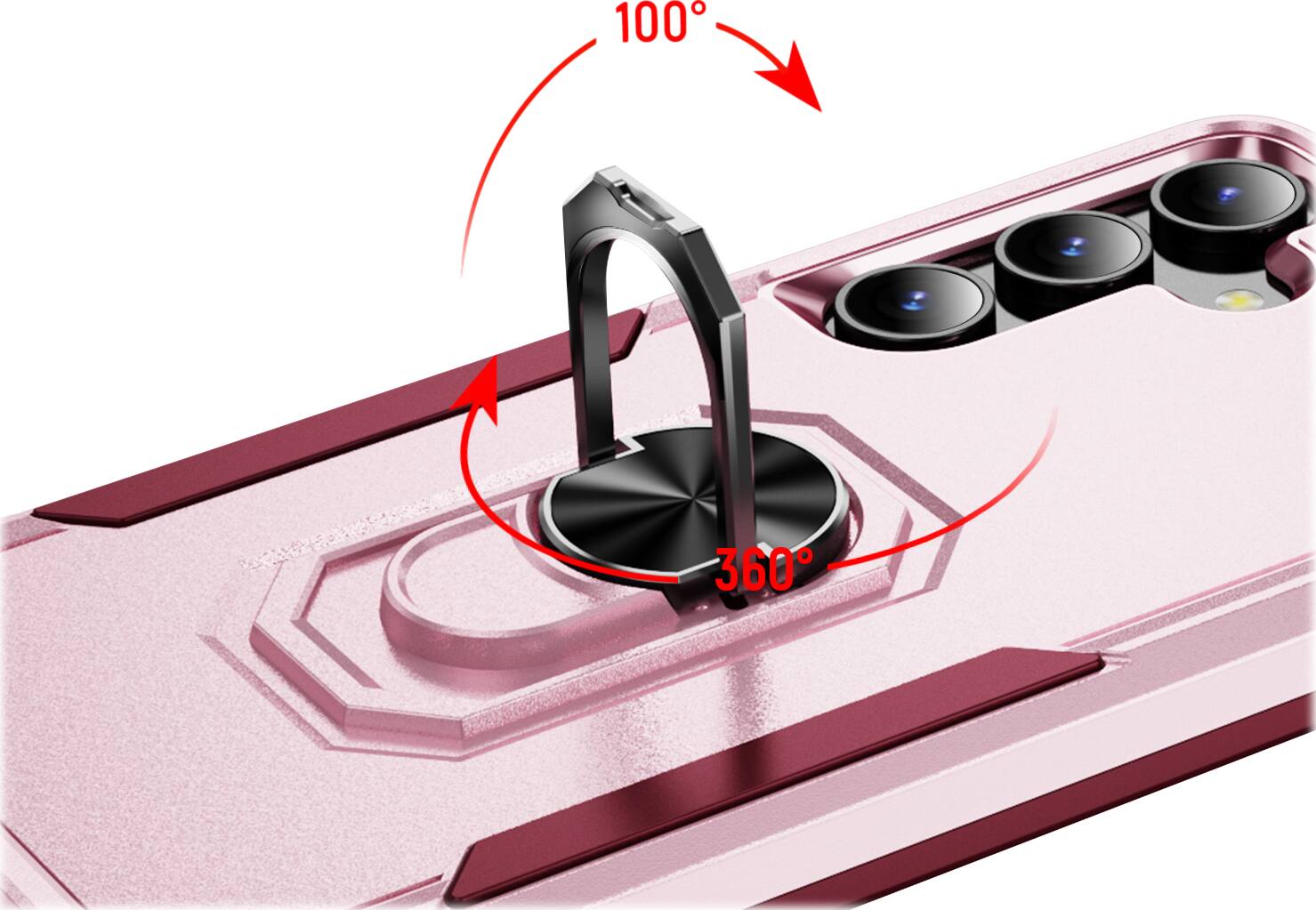 Alt View 14. SaharaCase - ArmorPro Kickstand Case for Samsung Galaxy S24+ - Wild Pink.