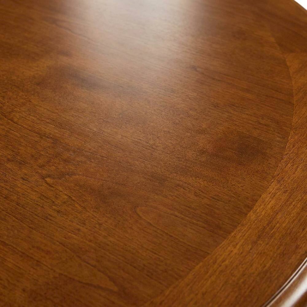 Back. FurniFact - Elegant Oval Dining Table – Solid Wood Round Dining Table for 6 - Saddle Brown.
