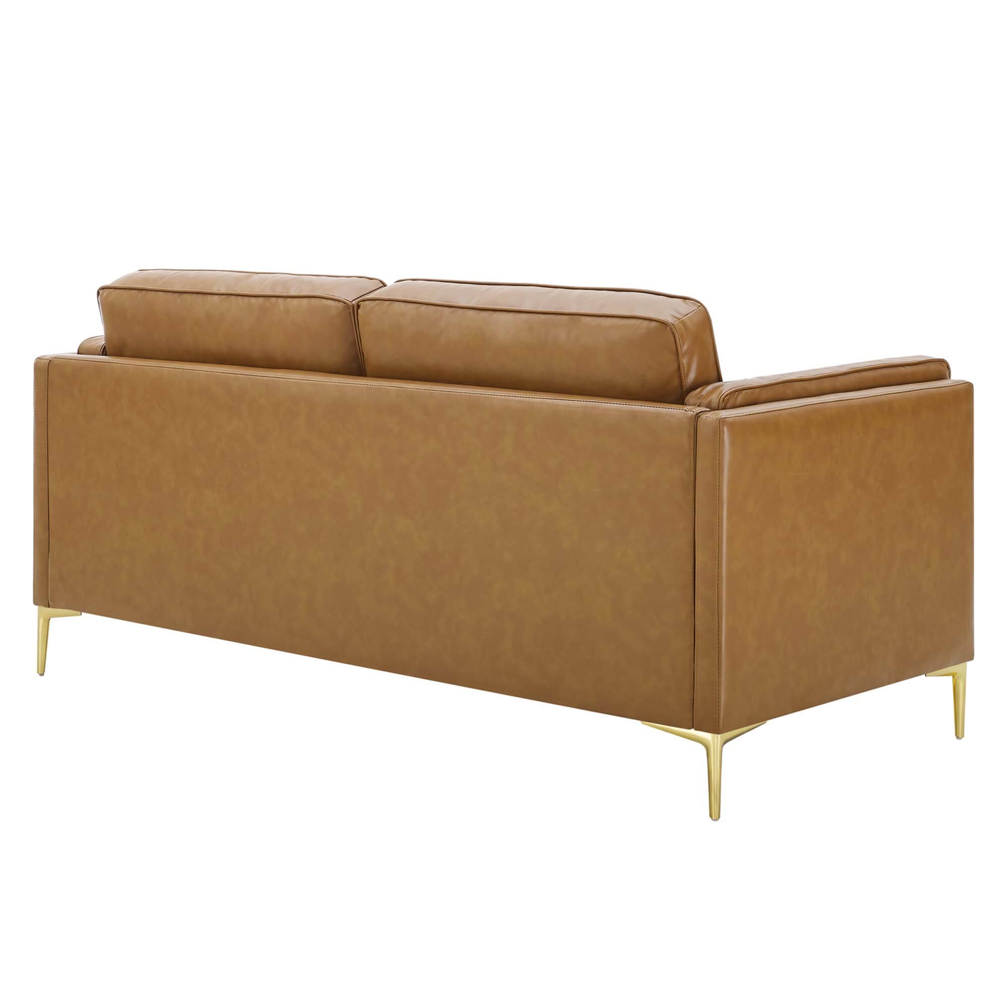 Alt View 3. Modway - Kaiya Vegan Leather Sofa by Modway - Tan.