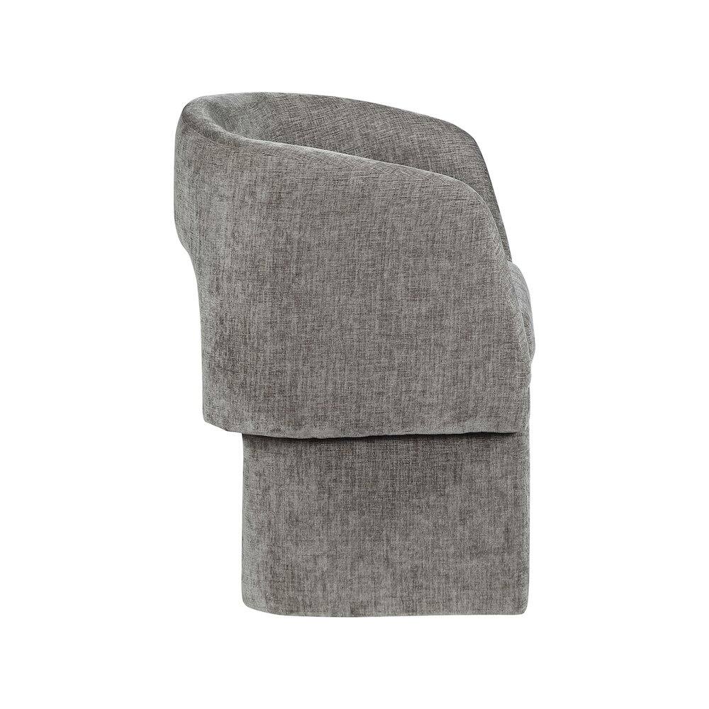 Alt View 4. Meridian Furniture - Emmet Grey Chenille Fabric Dining Chair / Accent Chair - Grey.