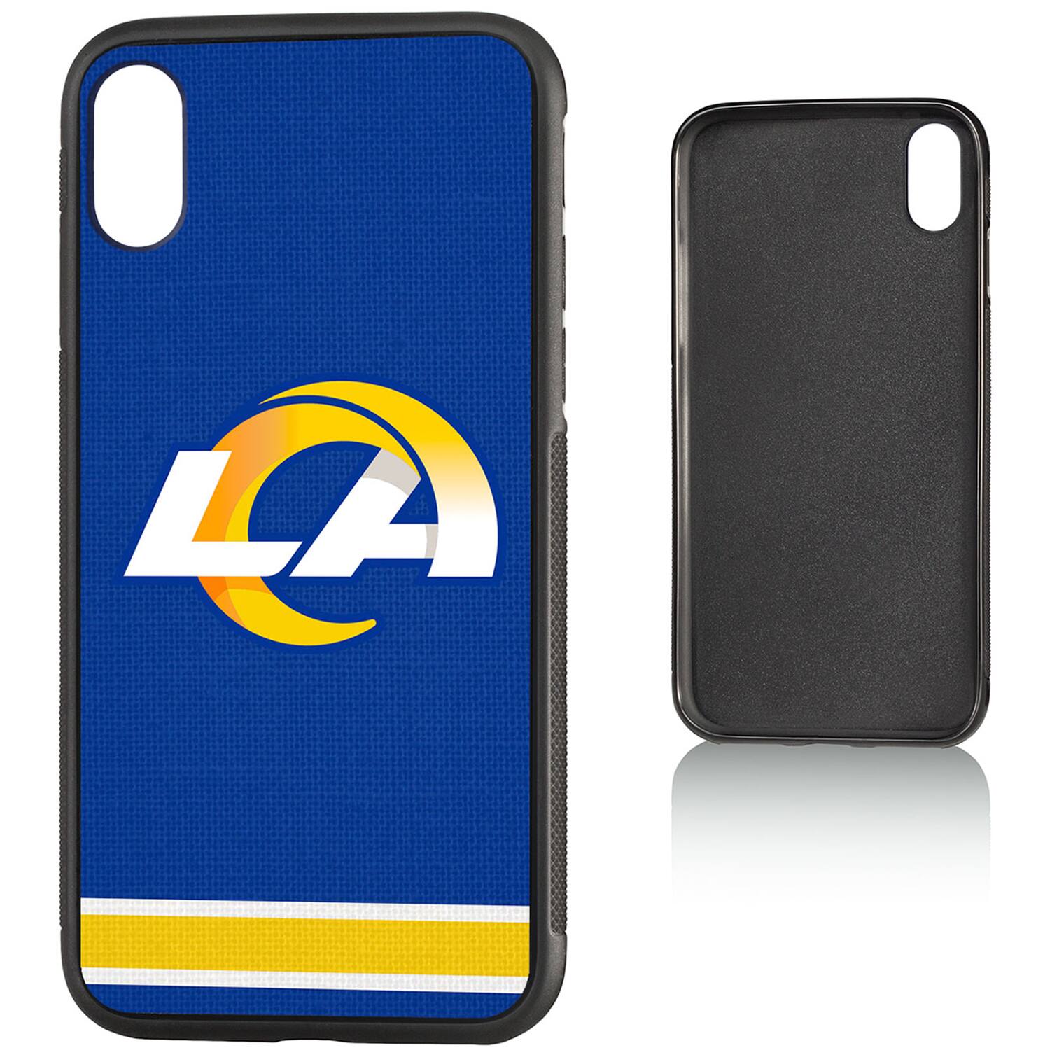 Alt View 2. Keyscaper - Los Angeles Rams iPhone Stripe Design Bump Case - 16 - Multicolor.