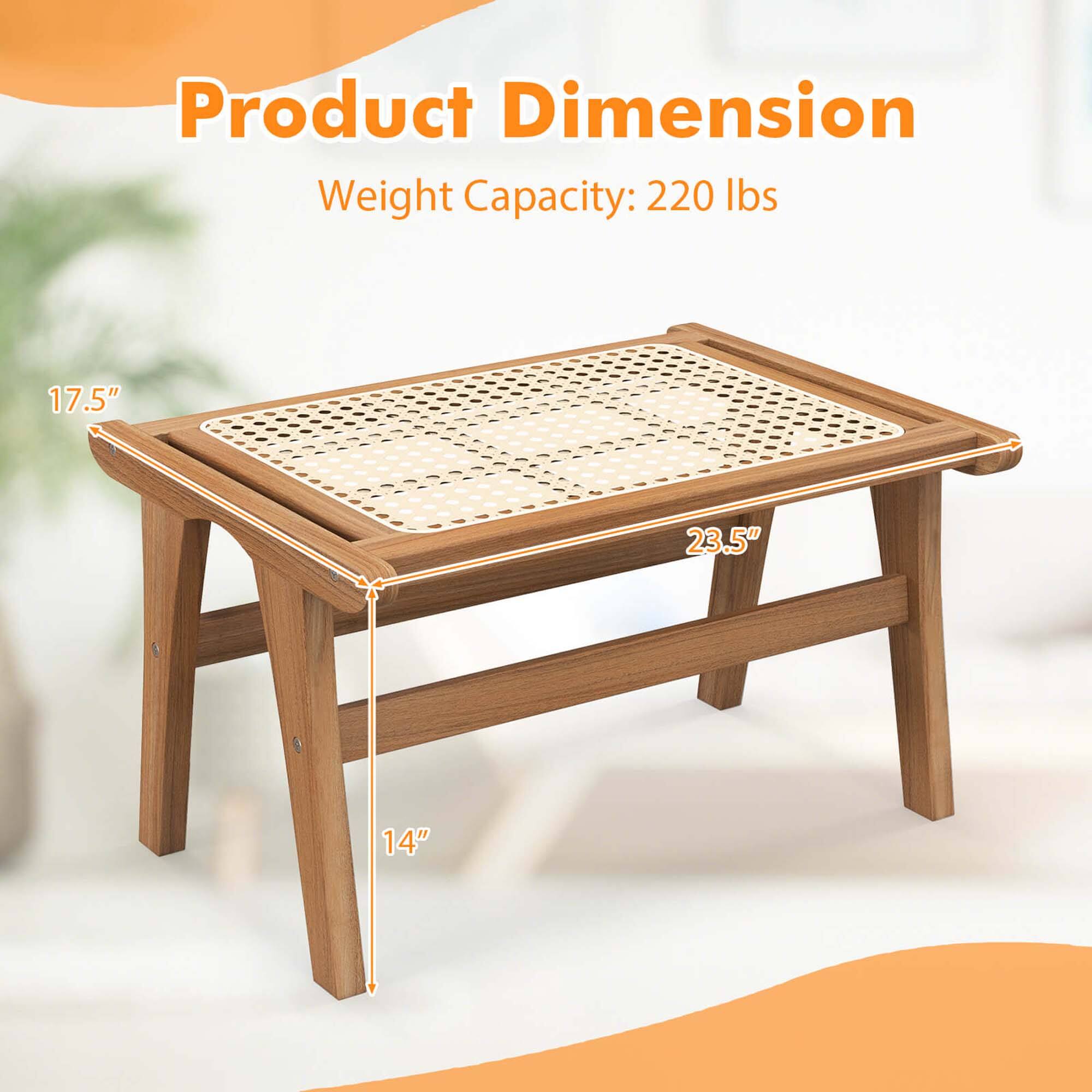 Product Dimension  
Weight Capacity: 220 lbs  
17.5" x 23.5" x 14"