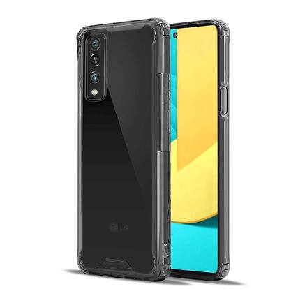 Front. Reiko - High Quality 2X Clean Pc And Tpu Bumper Case In Black For Lg Stylo7 5G - Black.