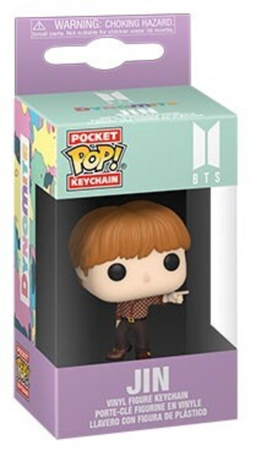 WARNING: CHOKING HAZARD, POCKET POP! KEYCHAIN, BTS, JIN, VINYL FIGURE KEYCHAIN, FIGURINE EN VINYLE, PORTE-CLE FIGURA DE PLASTICO, LLAVERO CON