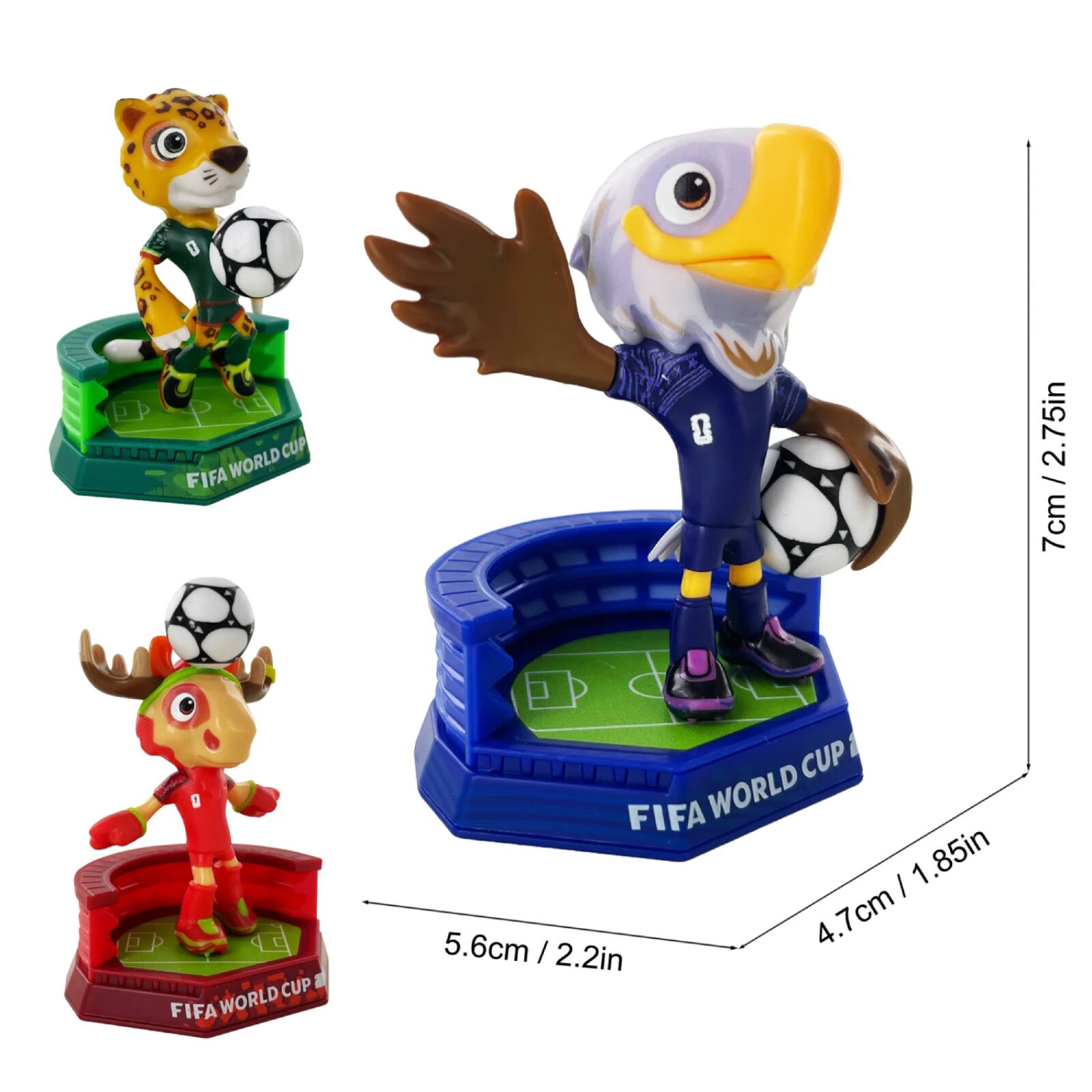D CUP FIFA WORLD 8 2.75in / 7cm  
g CUP 2 FIFA WORLD  
i CUP FIFA WORLD  
I 1.85in 5.6cm  
4.7cm I 2.2in