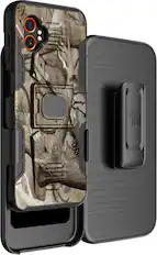 Front. Nakedcellphone - Combo for Samsung Galaxy XCover 7 Pro - Rugged Phone Case with Stand and Belt Clip Holster Holder - Camo.
