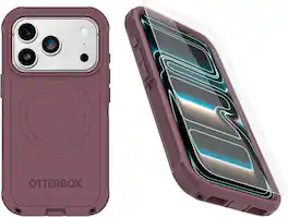 OtterBox - iPhone 17 Pro (Only) Bundle: Defender Series Case & Screen Protector - Case Only - Rugged - Snaps on MagSafe - Purple Mystery