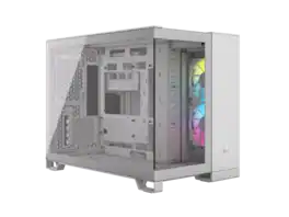 CORSAIR - iCUE LINK 2500X RGB Micro ATX Case – White – 2x RX120 RGB Fans – Dual Chamber – Tempered Glass - White