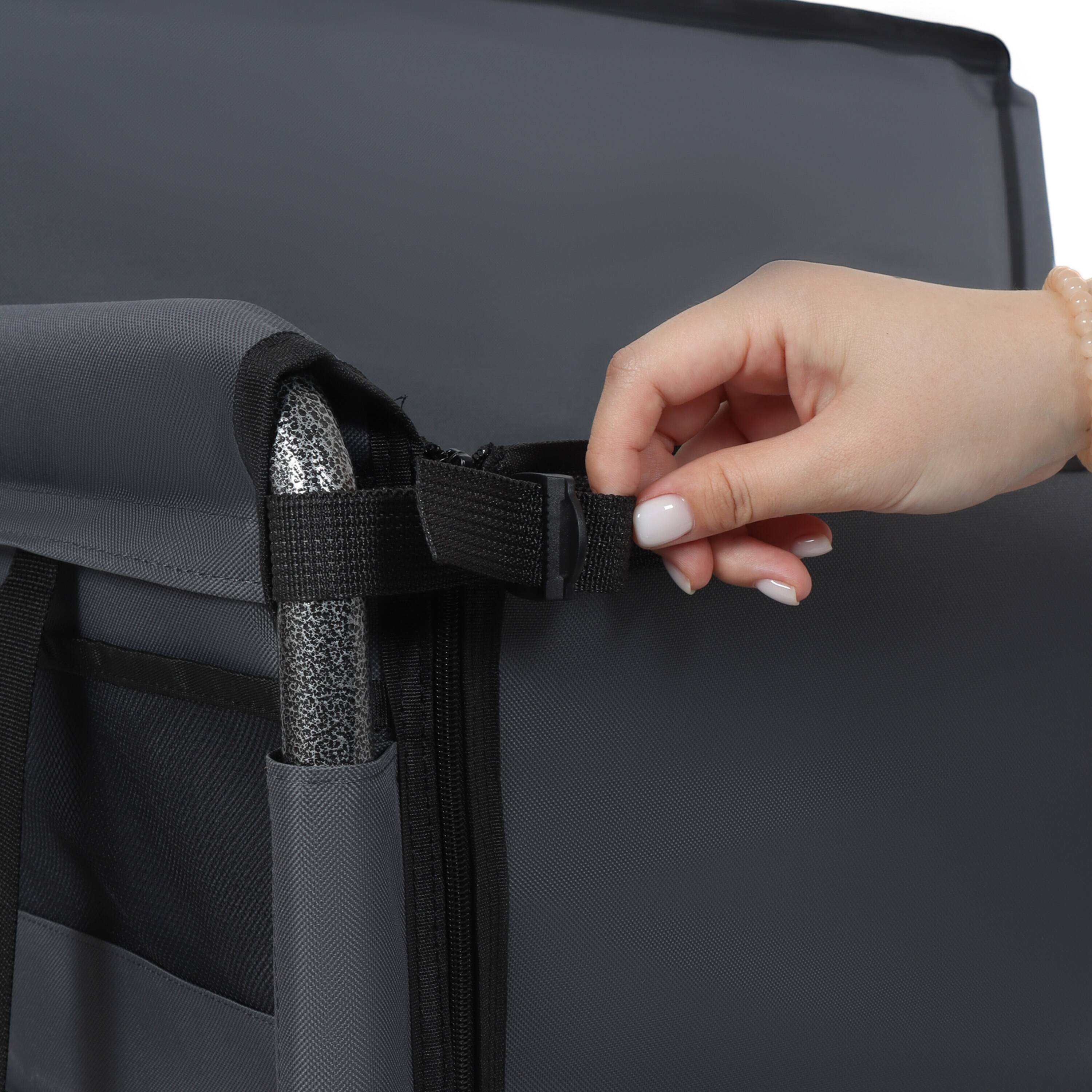 Alt View 6. Mondawe - 3-in-1 500lbs Convertible Folding Wagon Utility Carts - Bench Seat w/ 180L Capacity, All-Terrain Wheels - Gray.