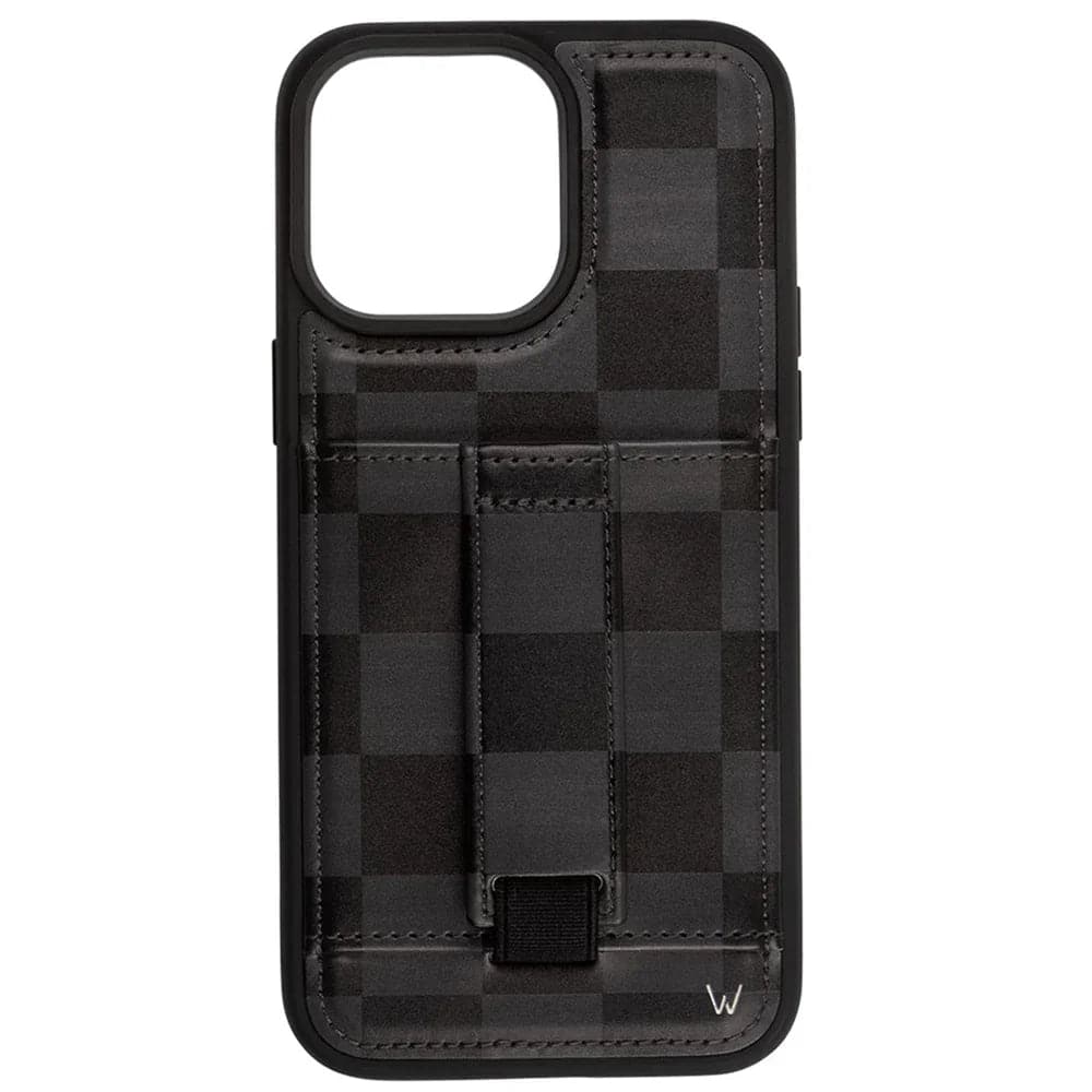 Walli Cases - Phone Case with Wallet and Finger Strap for iPhone 13 Pro Max - Midnight Check
