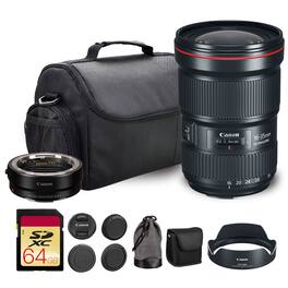 Canon - EF 16-35mm f/2.8L III USM Lens (0573C002) EF-EOS R Adapter Bundle - Black