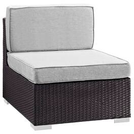Gather Armless Outdoor Patio Sectional by Modway - Espresso Gray