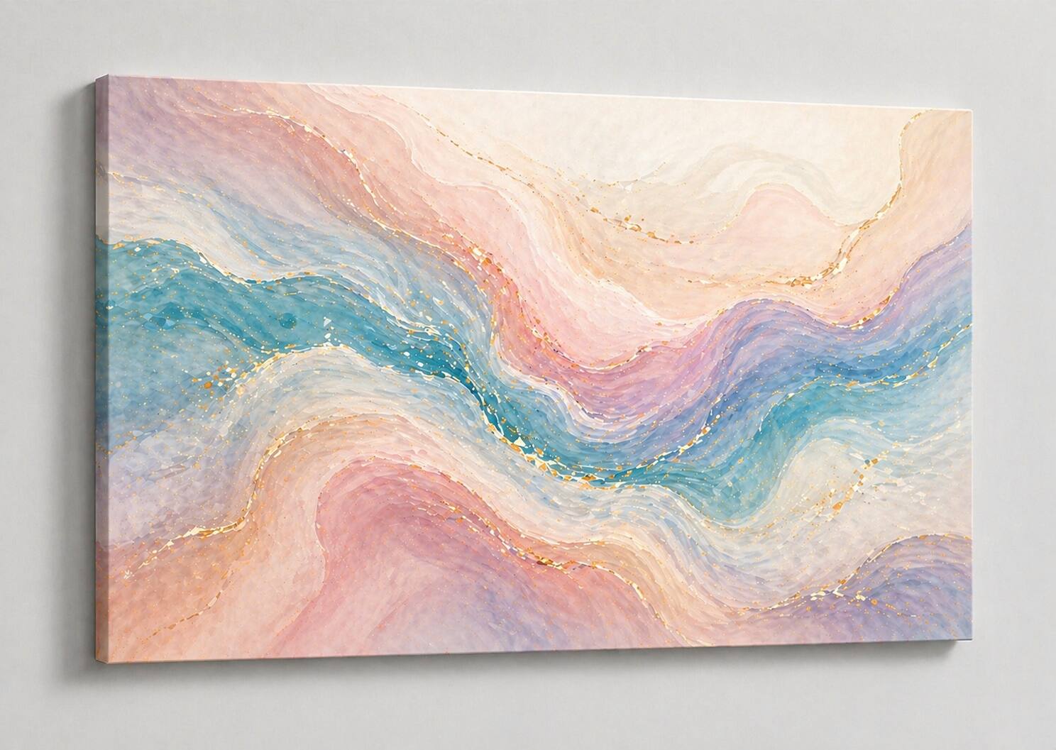 FC Design Large Canvas 24x36" Pastel Flowing Waves Art Painting Modern ...