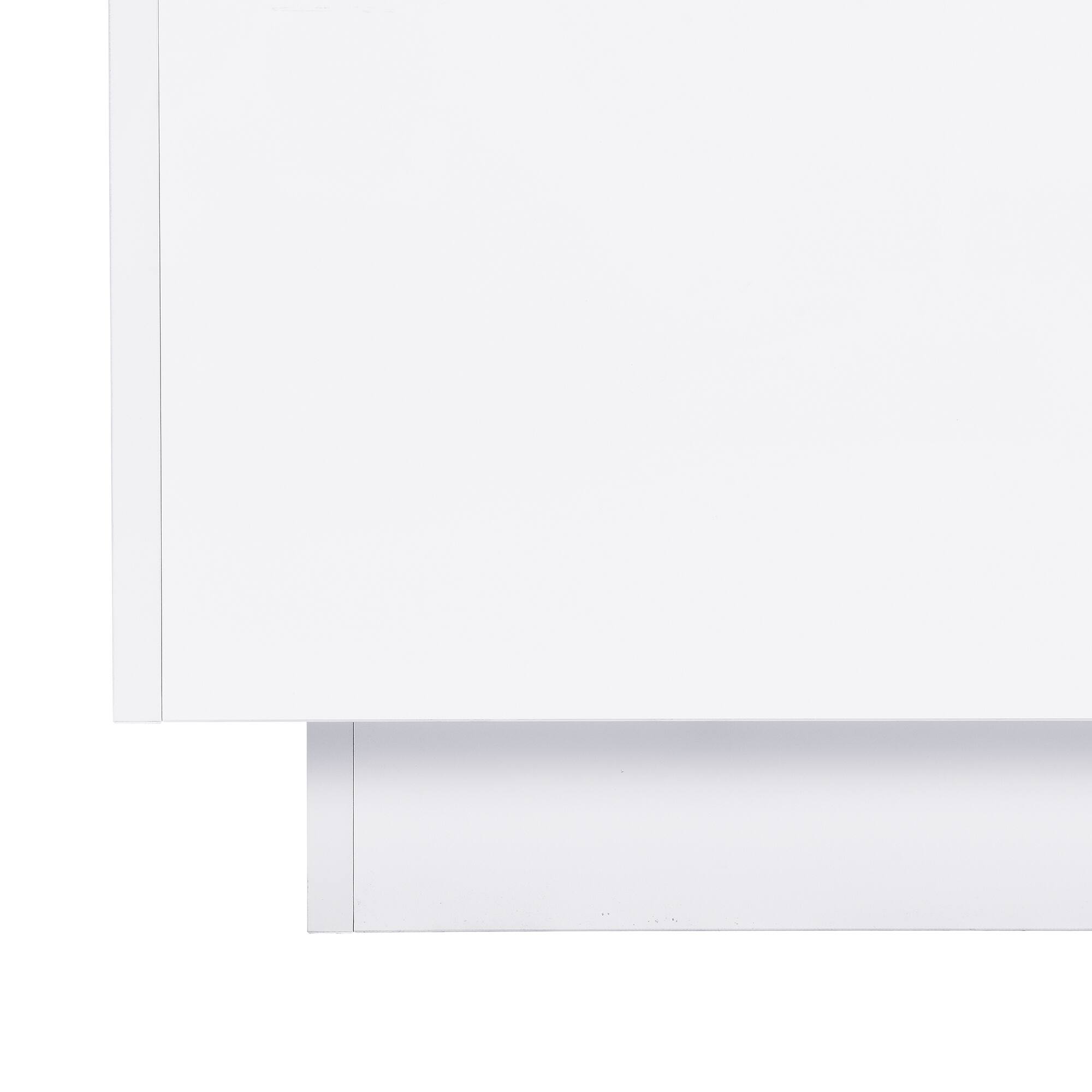 Alt View 8. Tiramisubest - Square High Glossy Coffee Table with 16-color LED Strip Lights,Modern Center Table with Frosted Tempered Glass Top,White - White.